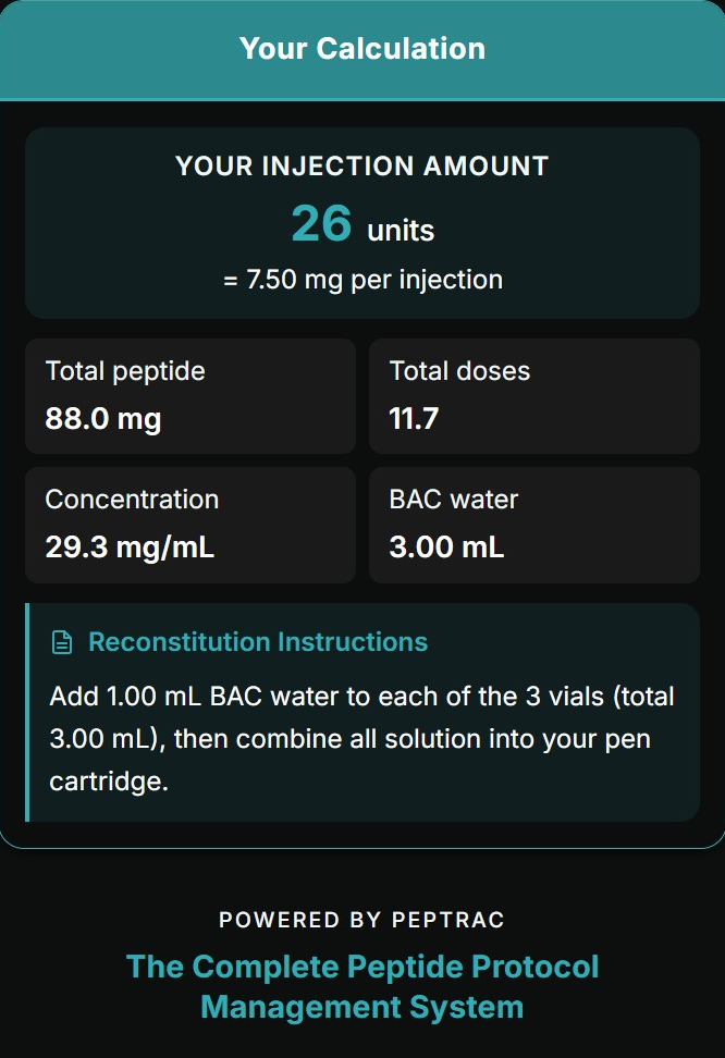 Peptide Pen Cartridge Calculator